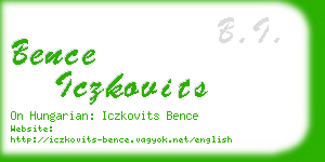 bence iczkovits business card